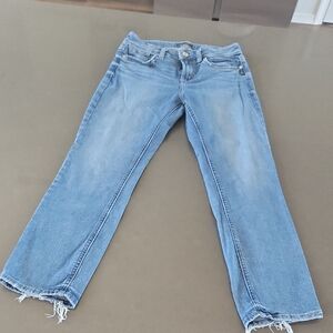 Silver Elyse Jeans Blue Straight Crop Leg Denim